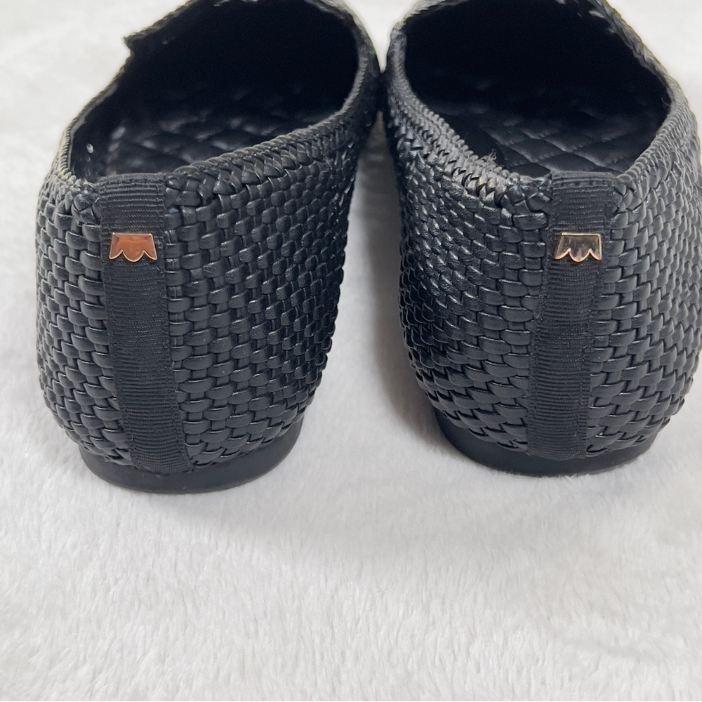 BIRDIES The Starling Woven Black Flats Womens Sz 9 Black Faux Leather - Picture 4 of 11